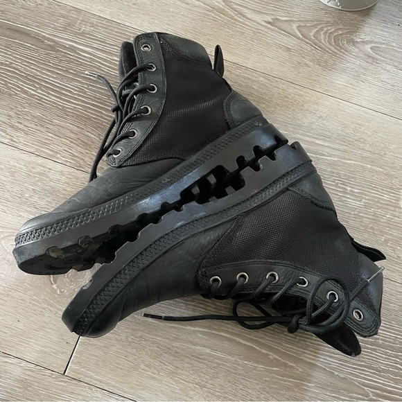 Palladium Pampa Sport Cuff Boot Lace Up Black Leather Nylon Waterproof Size 7 - Picture 2 of 10